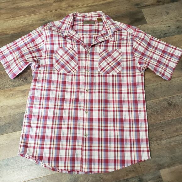 Red Plaid Casual Button Down Shirt - Picture 1 of 9